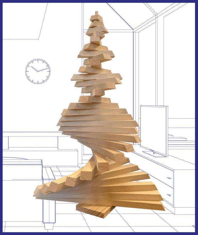 Petit sapin de Noël en bois - 50cm - Image 4