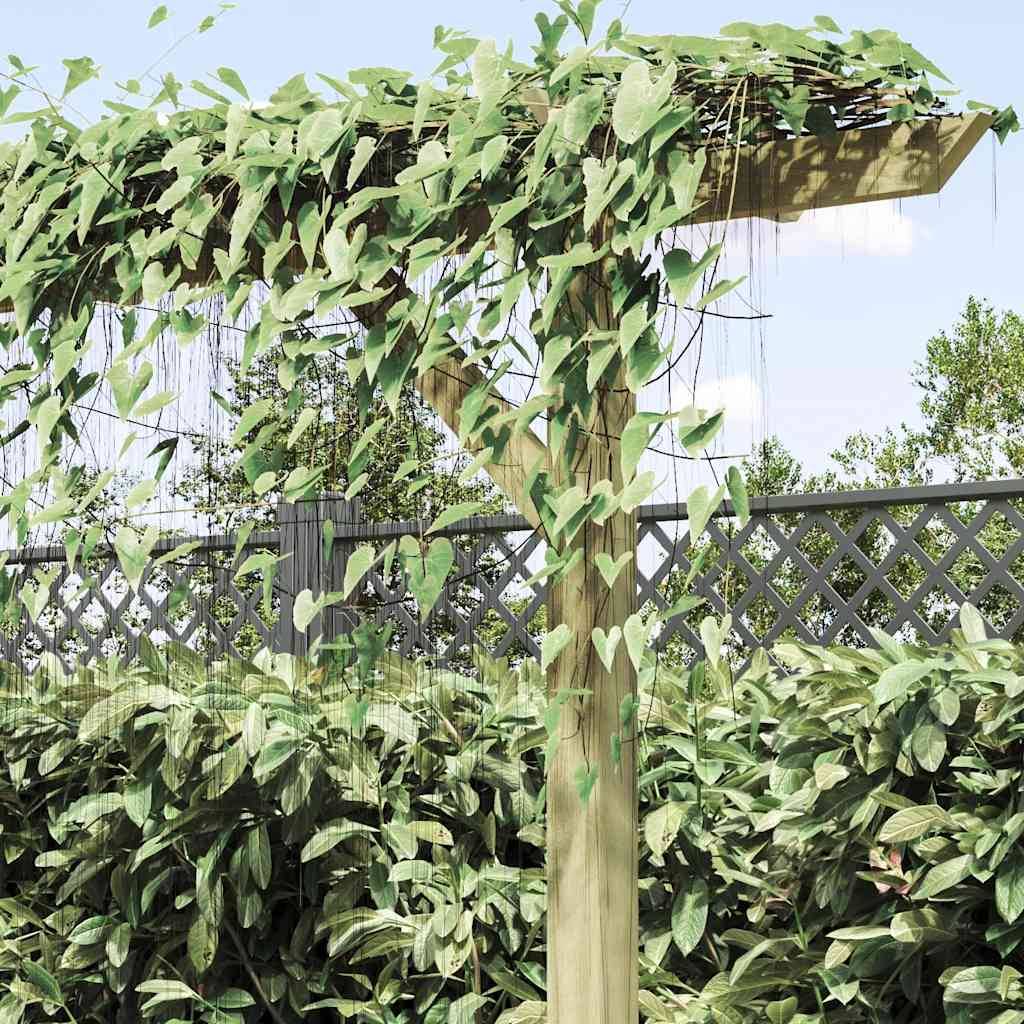 Grande Pergola Jardin Bois Pin Imprégné Entrée 3 Poteaux 410cm - ComfortXL Outdoor Living - Image 4