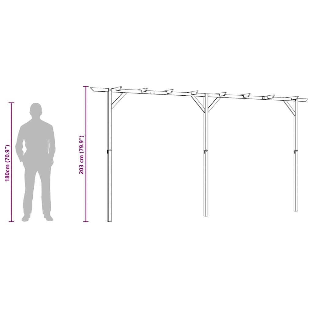 Grande Pergola Jardin Bois Pin Imprégné Entrée 3 Poteaux 410cm - ComfortXL Outdoor Living - Image 6