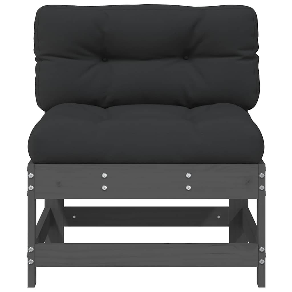 Vidaxl - Canapés centraux avec coussins 2 pcs gris bois de pin massif vidaXL 825578 - Image 6