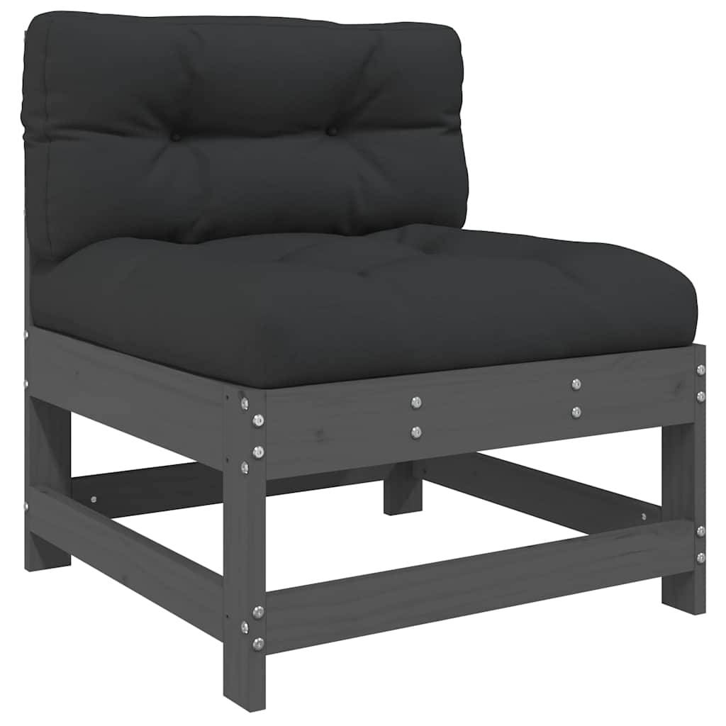 Vidaxl - Canapés centraux avec coussins 2 pcs gris bois de pin massif vidaXL 825578 - Image 5