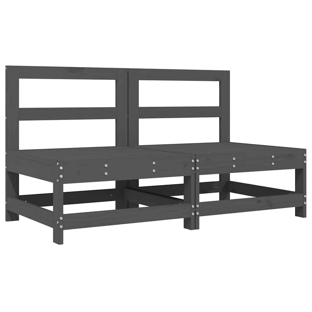 Vidaxl - Canapés centraux avec coussins 2 pcs gris bois de pin massif vidaXL 825578 - Image 4