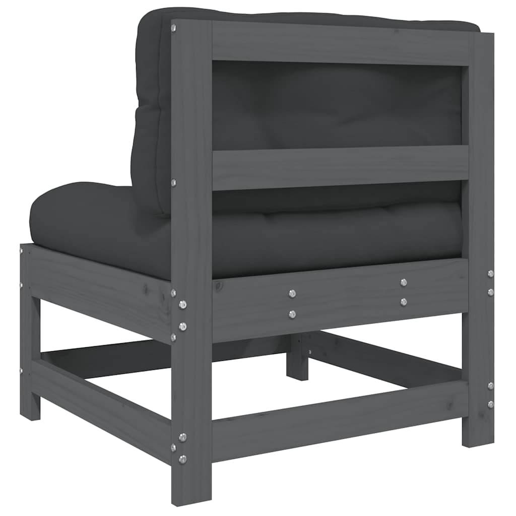 Vidaxl - Canapés centraux avec coussins 2 pcs gris bois de pin massif vidaXL 825578 - Image 7