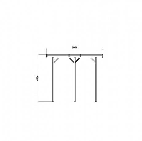 Carport base 5x5 H 4m, Ancrage A visser, Panneaux de toit Pvc - Image 3