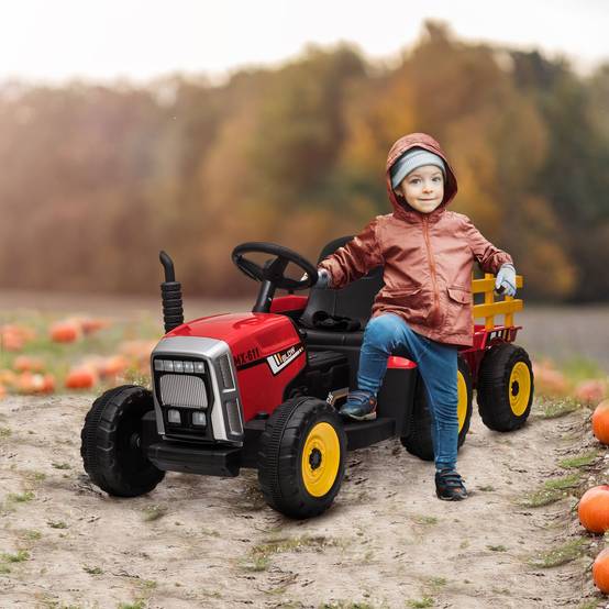 Tracteur électrique avec remorque amovible, pour enfants de 3 à 6 ans avec télécommande MP3 musique affichage lumières - Image 3