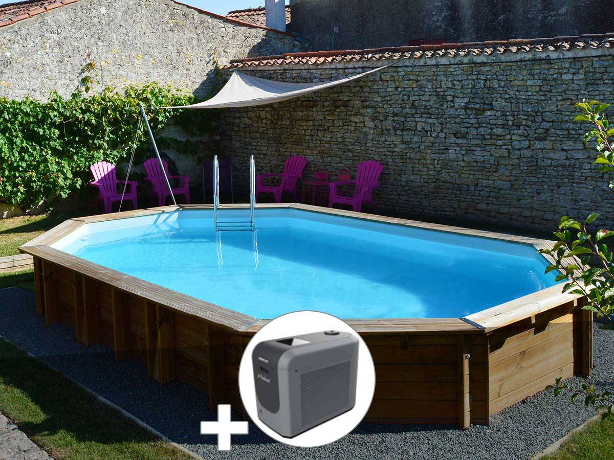 Gré - Kit piscine bois Gré Safran 2 6,20 x 3,95 x 1,36 m + Poolican