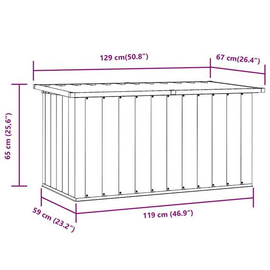 Vidaxl - Boîtes de rangement Acier galvanisé 129 x 67 x 65 cm Gris vidaXL 46262 - Image 3