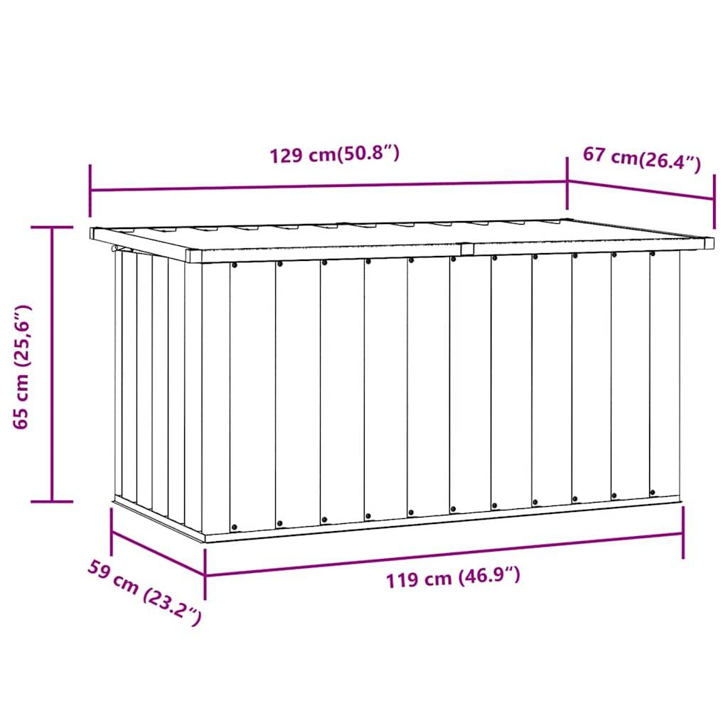 Vidaxl - Boîtes de rangement Acier galvanisé 129 x 67 x 65 cm Gris vidaXL 46262 - Image 3