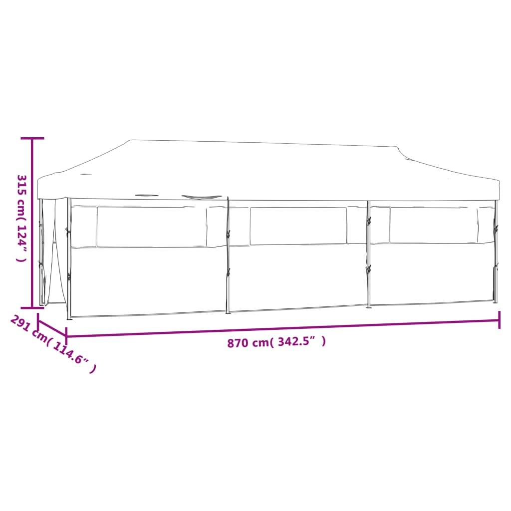 Vidaxl - Tente de réception escamotable avec 8 parois 3 x 9 m Blanc vidaXL 48874 - Image 3