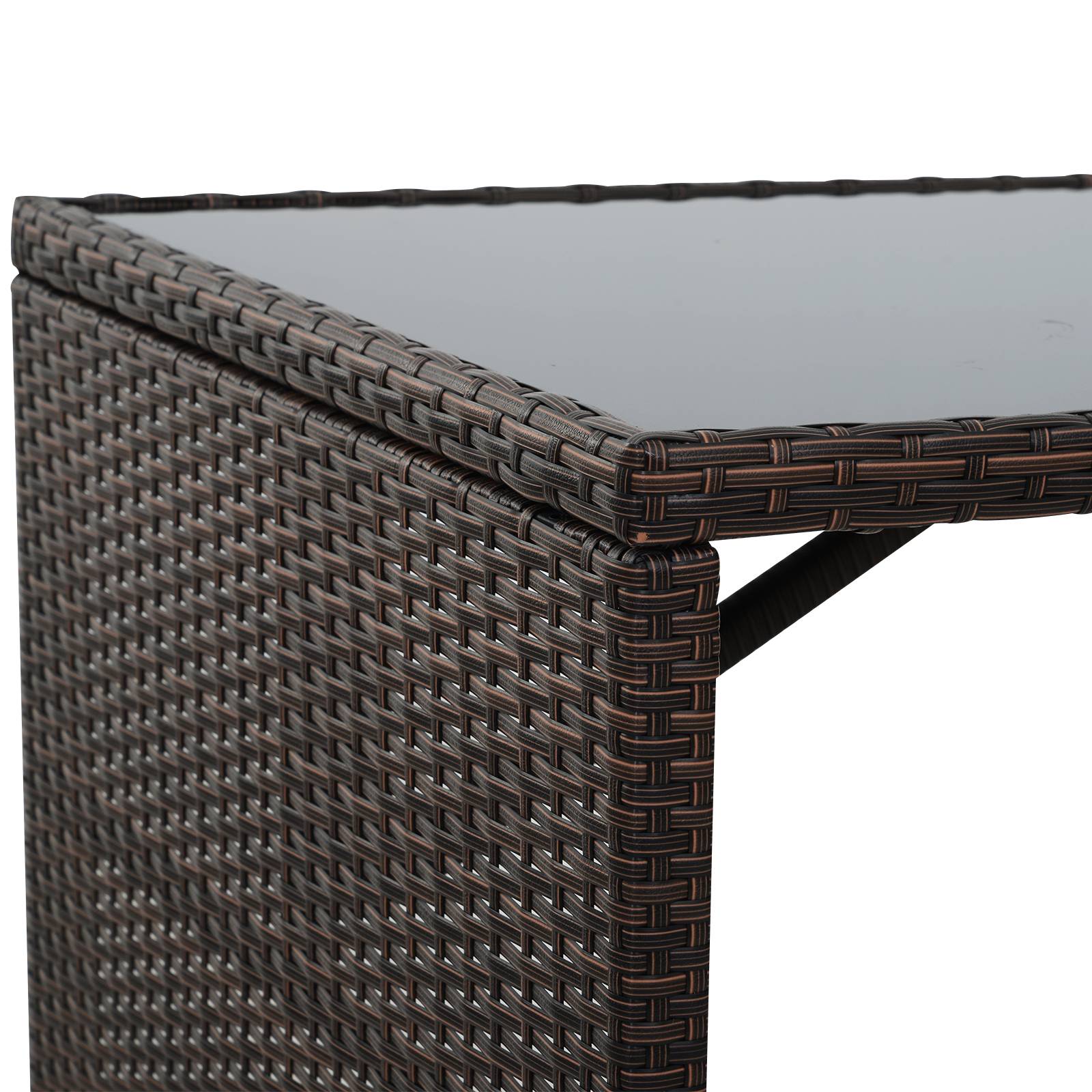 Outsunny - Ensemble salon de jardin encastrable 4 chaises monoblocs avec coussins déhoussables et table résine tressée chocolat - Outsunny - Image 9