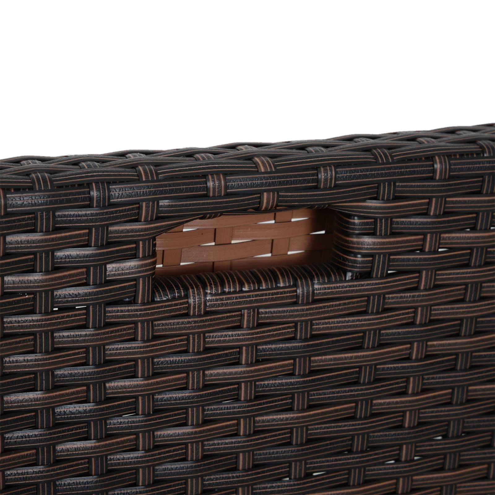 Outsunny - Ensemble salon de jardin encastrable 4 chaises monoblocs avec coussins déhoussables et table résine tressée chocolat - Outsunny - Image 10