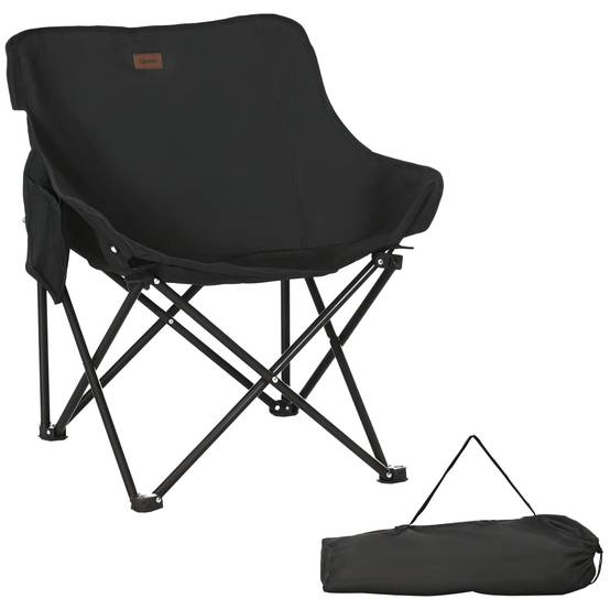 Chaise de camping pliante acier noir 61 x 54 x 66 cm - PANGIVO - Image 1