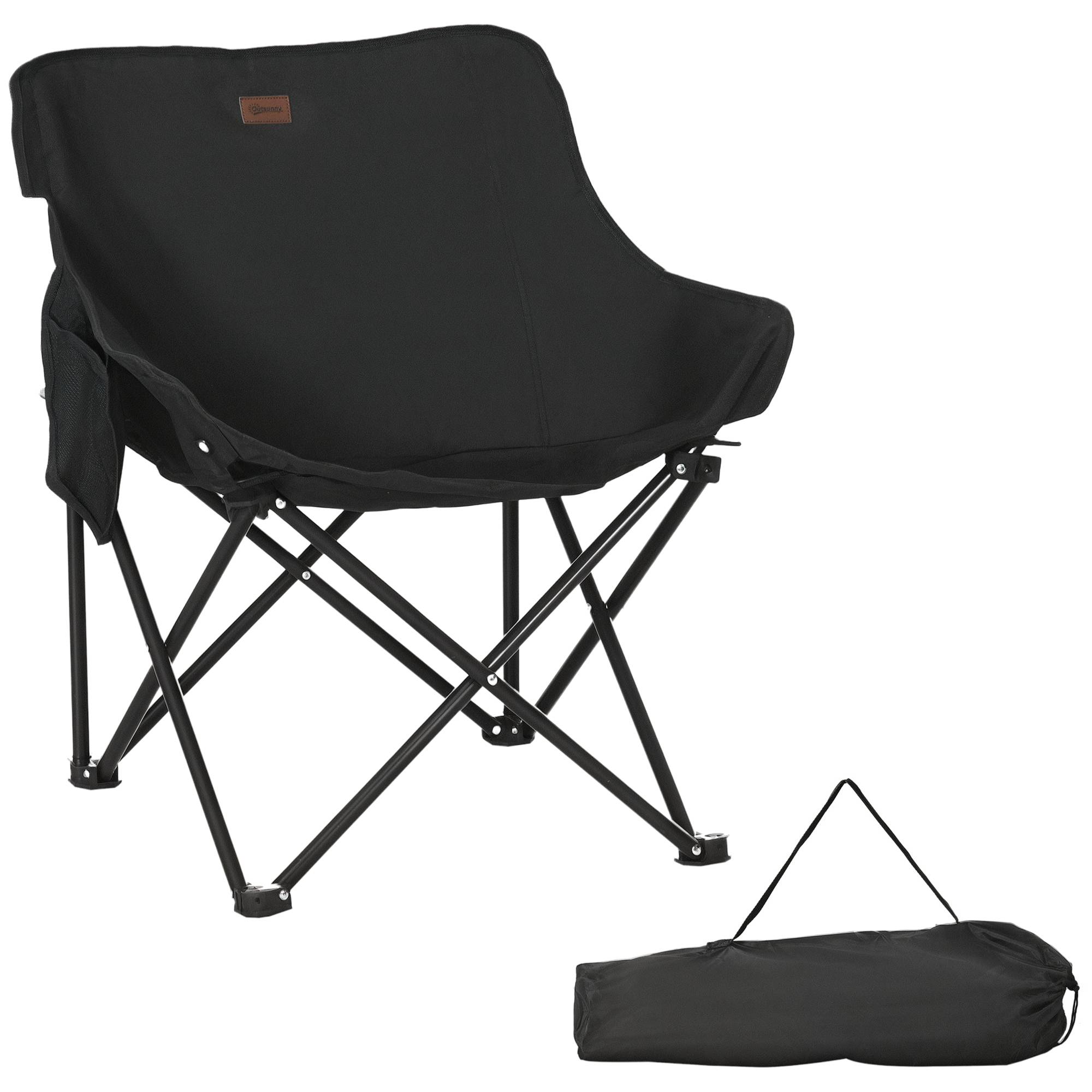 Chaise de camping pliante acier noir 61 x 54 x 66 cm - PANGIVO - Image 1