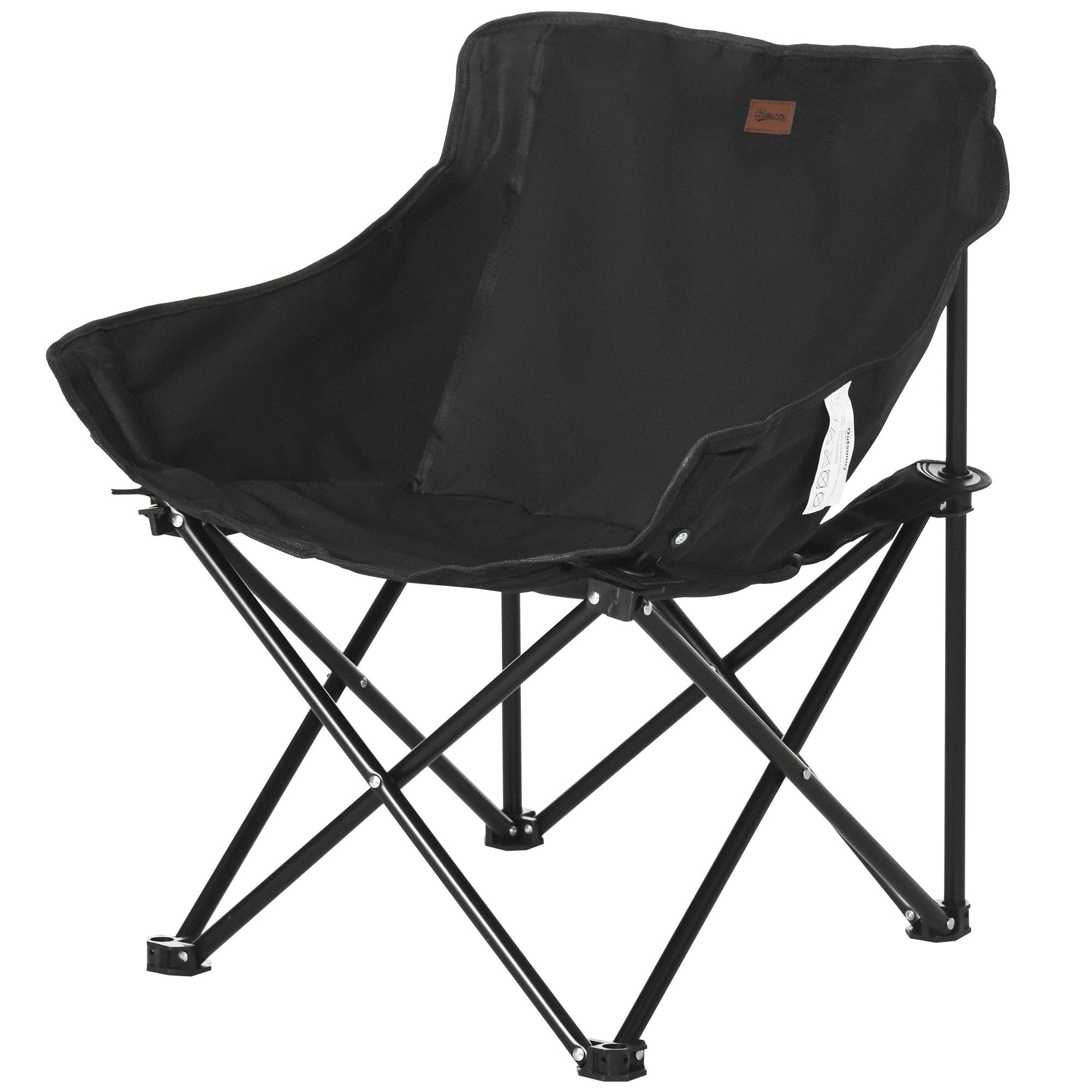 Chaise de camping pliante acier noir 61 x 54 x 66 cm - PANGIVO - Image 2
