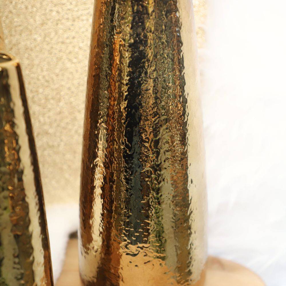 Vase en céramique doré 14 x 38 cm Chemin de campagne - Image 4