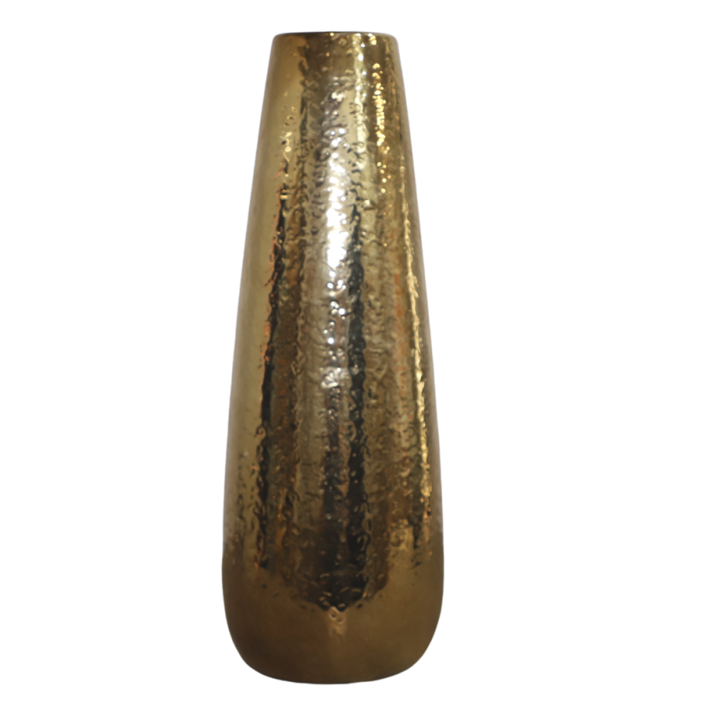 Vase en céramique doré 14 x 38 cm Chemin de campagne - Image 1