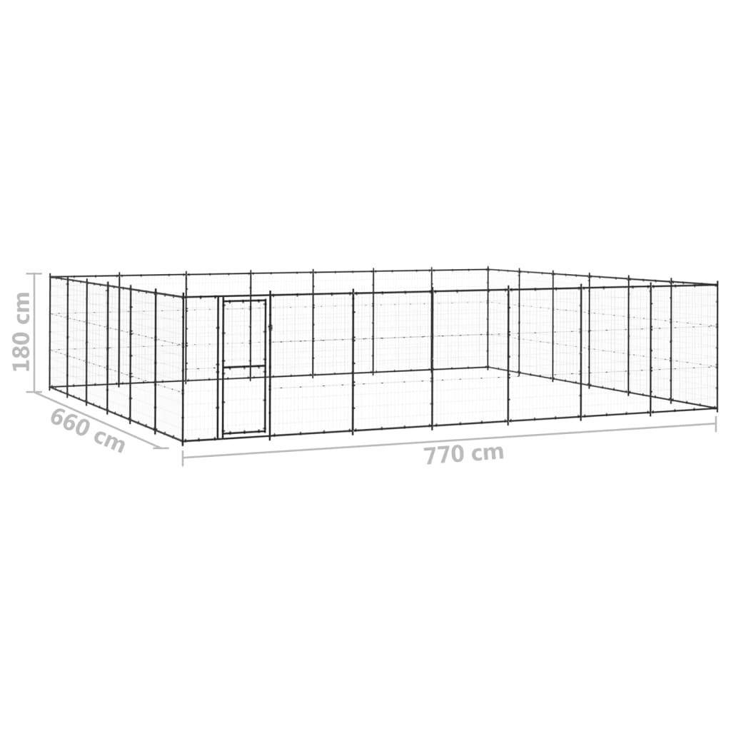 Helloshop26 - Chenil extérieur cage enclos parc animaux chien d'extérieur pour chiens acier 50,82 m² - Image 2