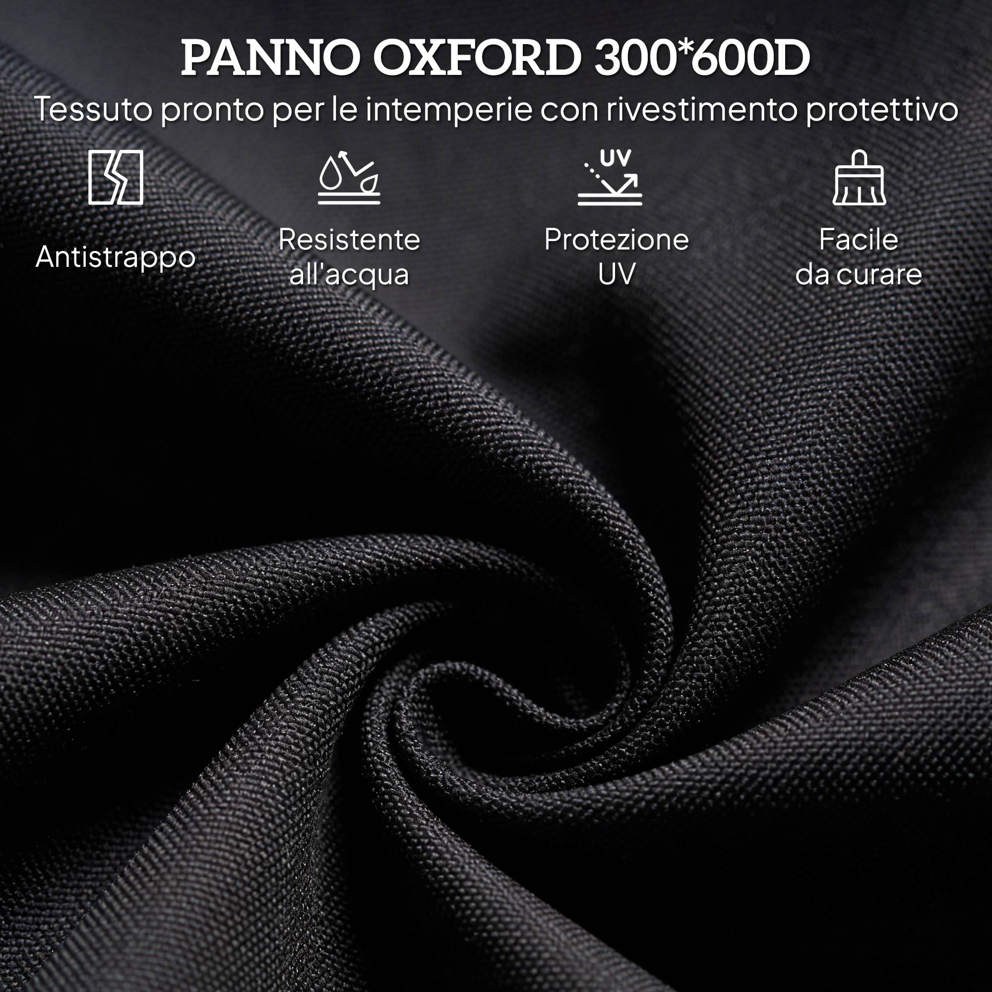 Transat de jardin pliable, dossier réglable, acier et tissu oxford, 188x56x28cm, noir - Image 7