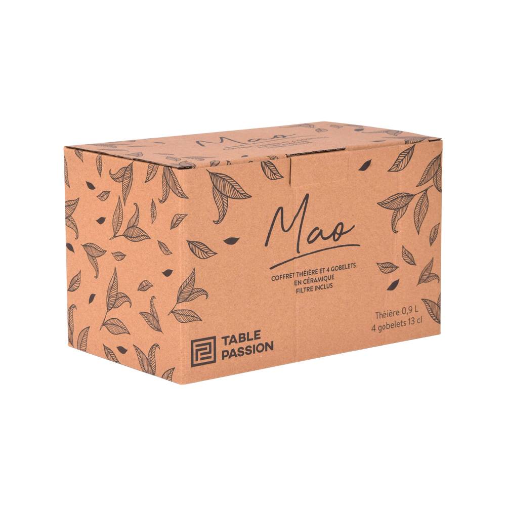 Coffret théière 0,9L avec 4 gobelets Mao miel - Image 2