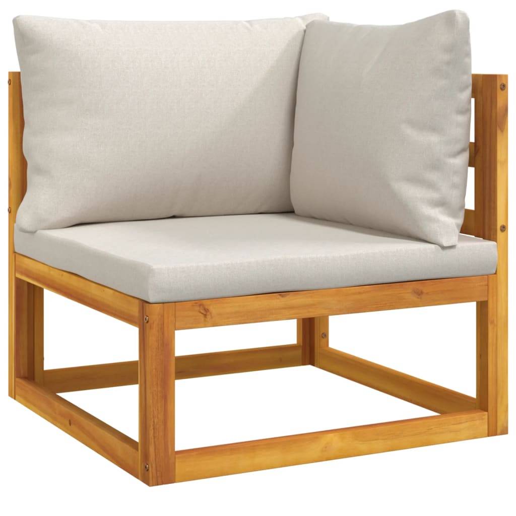Helloshop26 - Salon de jardin meuble d'extérieur ensemble de mobilier 5 pièces avec coussins gris clair bois massif - Image 2