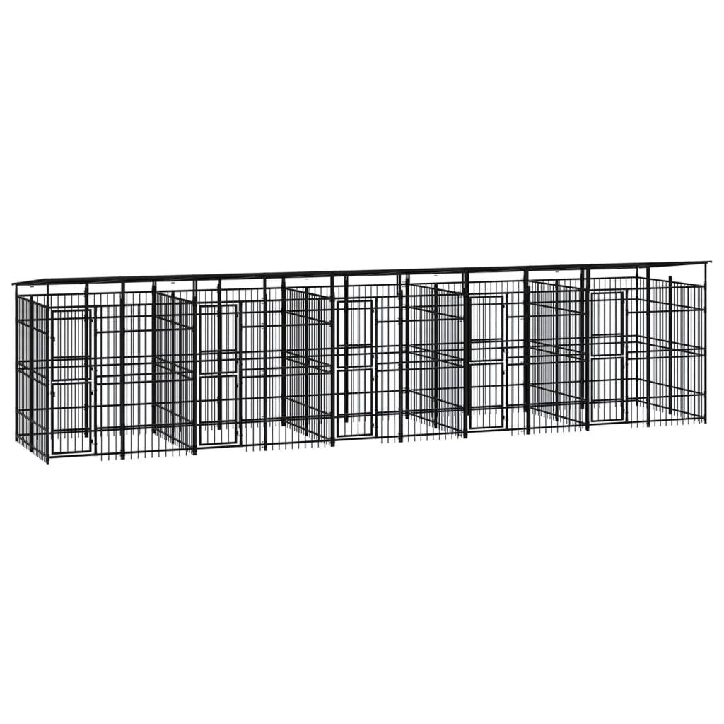 Vidaxl - Chenil d'extérieur avec toit pour chiens Acier 18,43 m² vidaXL 3098017 - Image 1