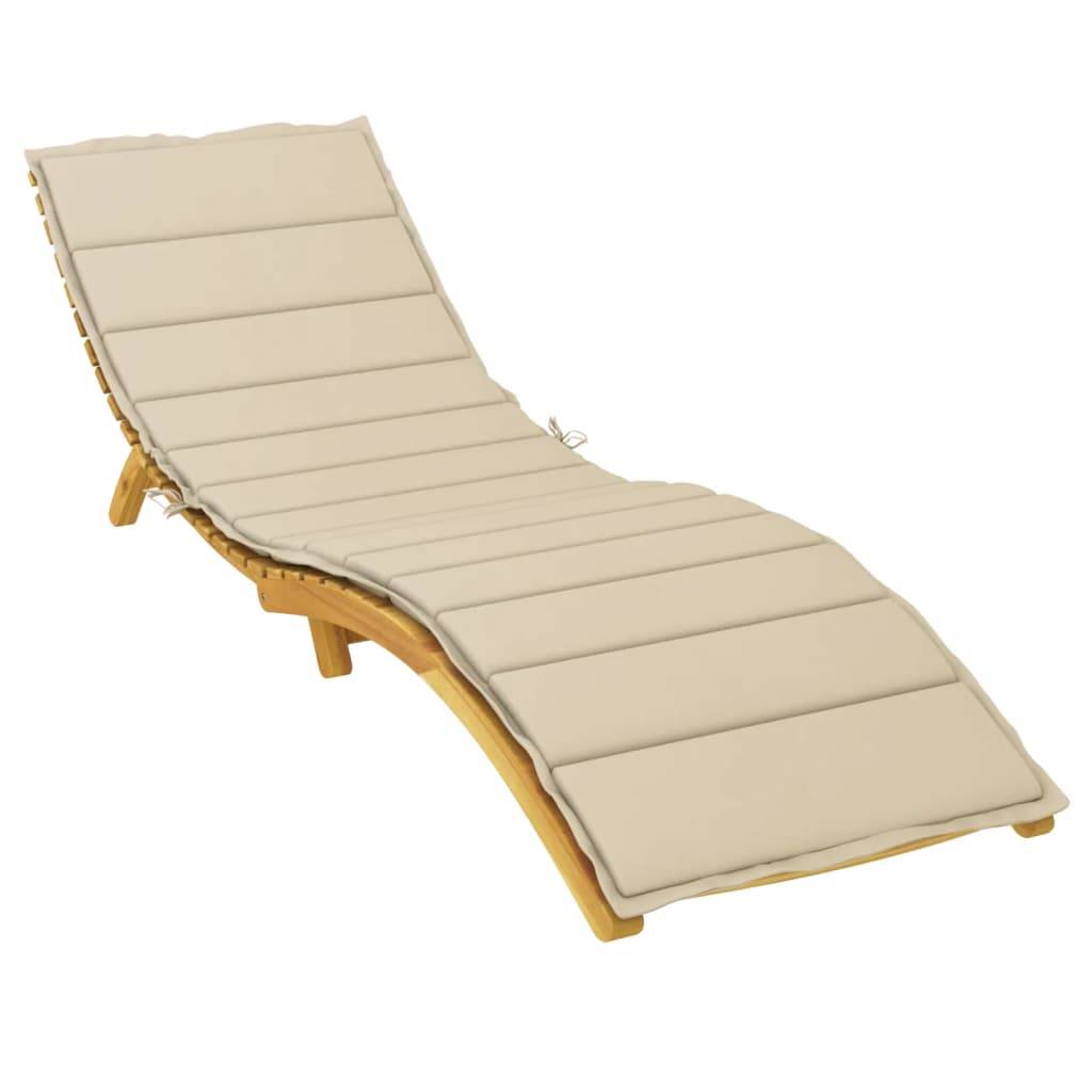 PANGIVO - Coussin de chaise longue tissu oxford beige 200 x 50 x 3 cm - PANGIVO - Image 3