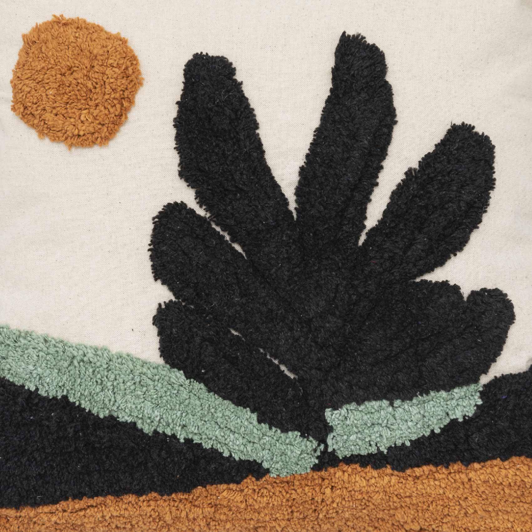 Coussin décoratif déhoussable en coton Multicolore motifs brodés 40 x 40 cm - Image 3