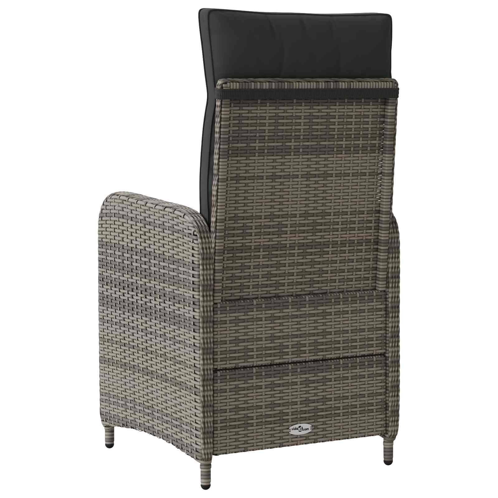 Chaise de jardin inclinable acier et polyester gris 57 x 63 x 94 cm - PANGIVO - Image 6