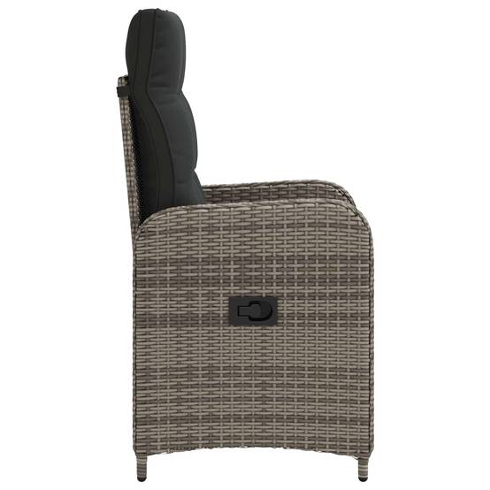 Chaise de jardin inclinable acier et polyester gris 57 x 63 x 94 cm - PANGIVO - Image 5