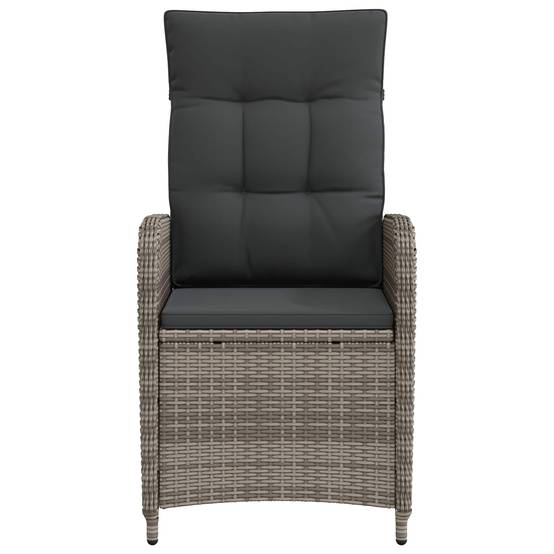 Chaise de jardin inclinable acier et polyester gris 57 x 63 x 94 cm - PANGIVO - Image 4