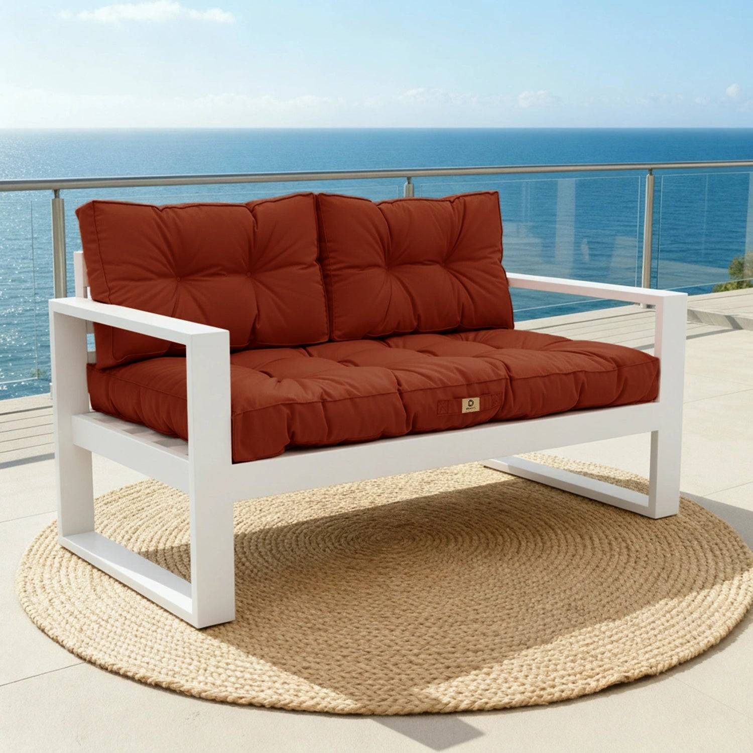 Coussins pour salon de jardin capitonné 120x60cm Terracotta - Déco arts - Image 2