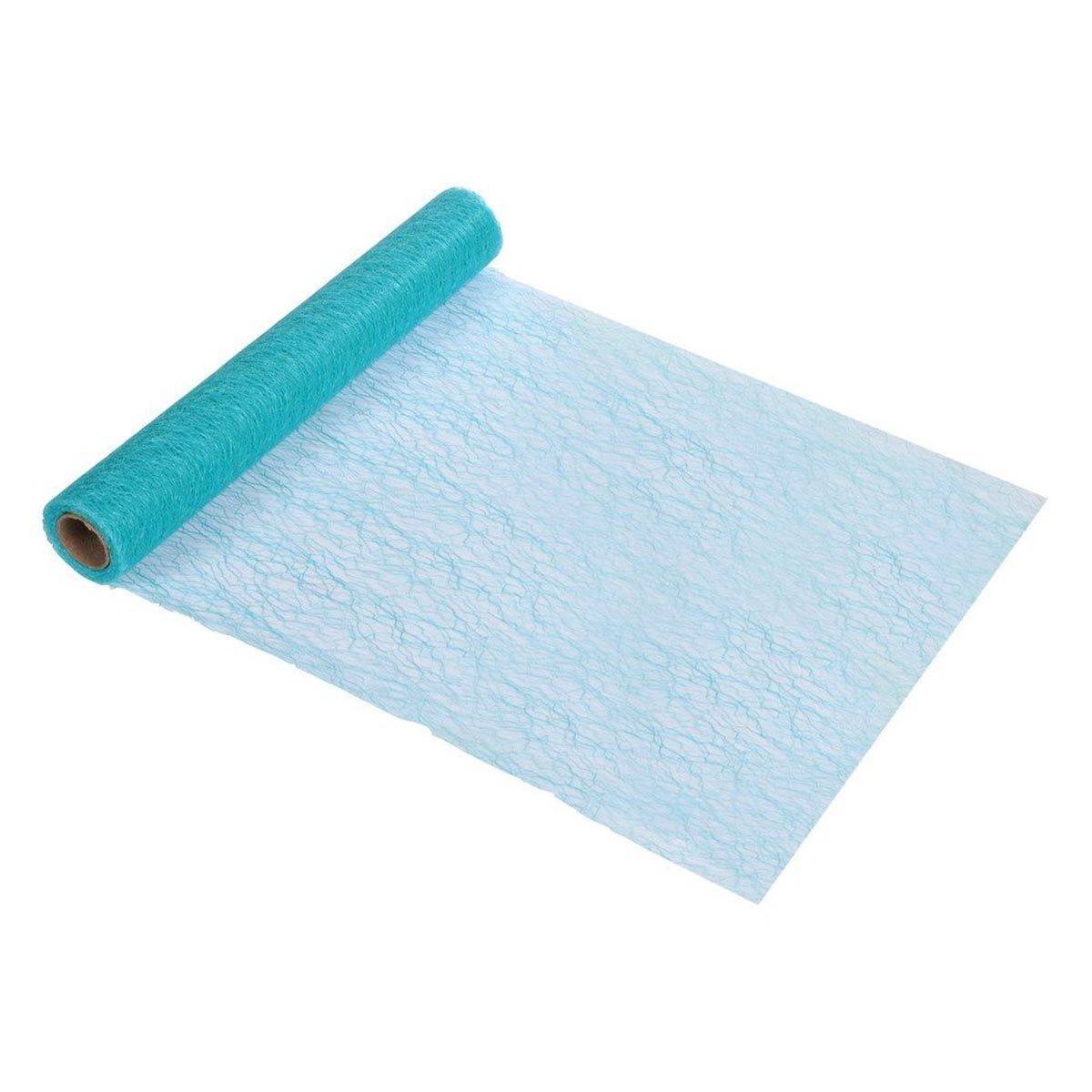Chemin de Table Jetable "Effet Maille" 30cmx5m Bleu