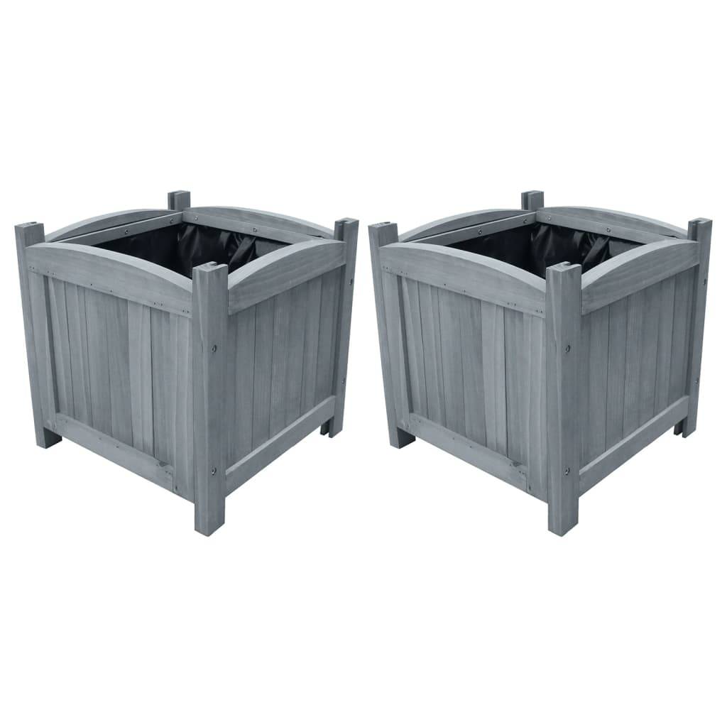 Prolenta Premium - Jardinière bois de pin gris  30 x 30 x 30 cm  - Prolenta premium p333.1 - Image 2