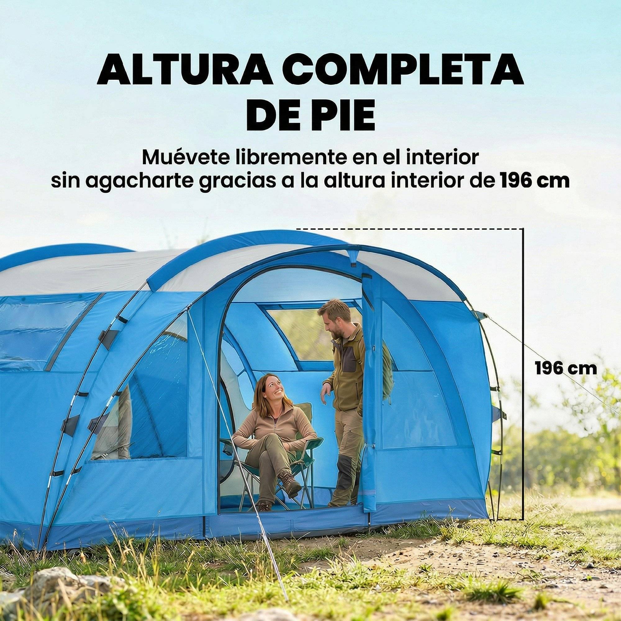 ComfortXL - Tente tunnel familiale polyester camping 5 personnes imperméable 505x390cm - ComfortXL Outdoor Living - Image 7