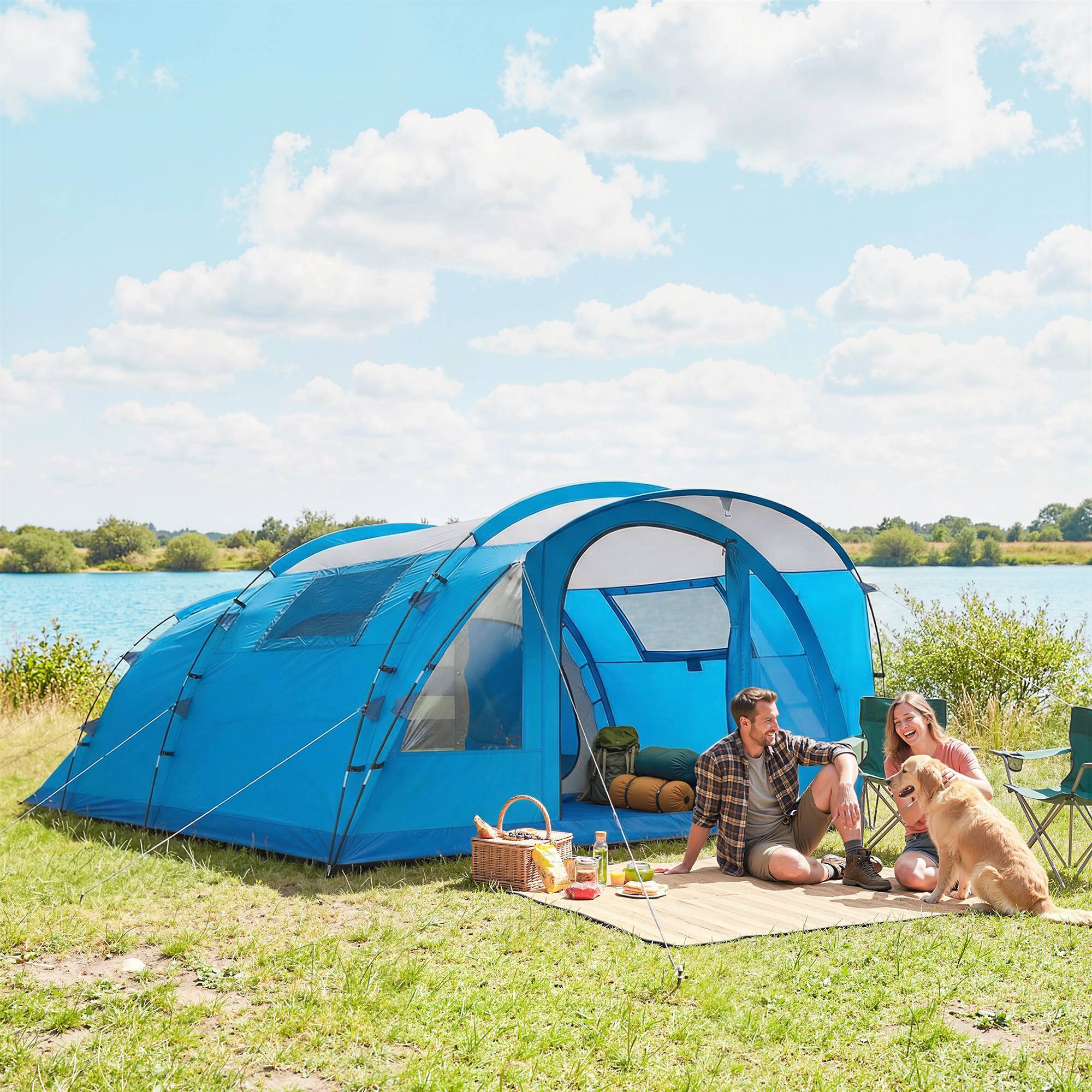 ComfortXL - Tente tunnel familiale polyester camping 5 personnes imperméable 505x390cm - ComfortXL Outdoor Living - Image 3