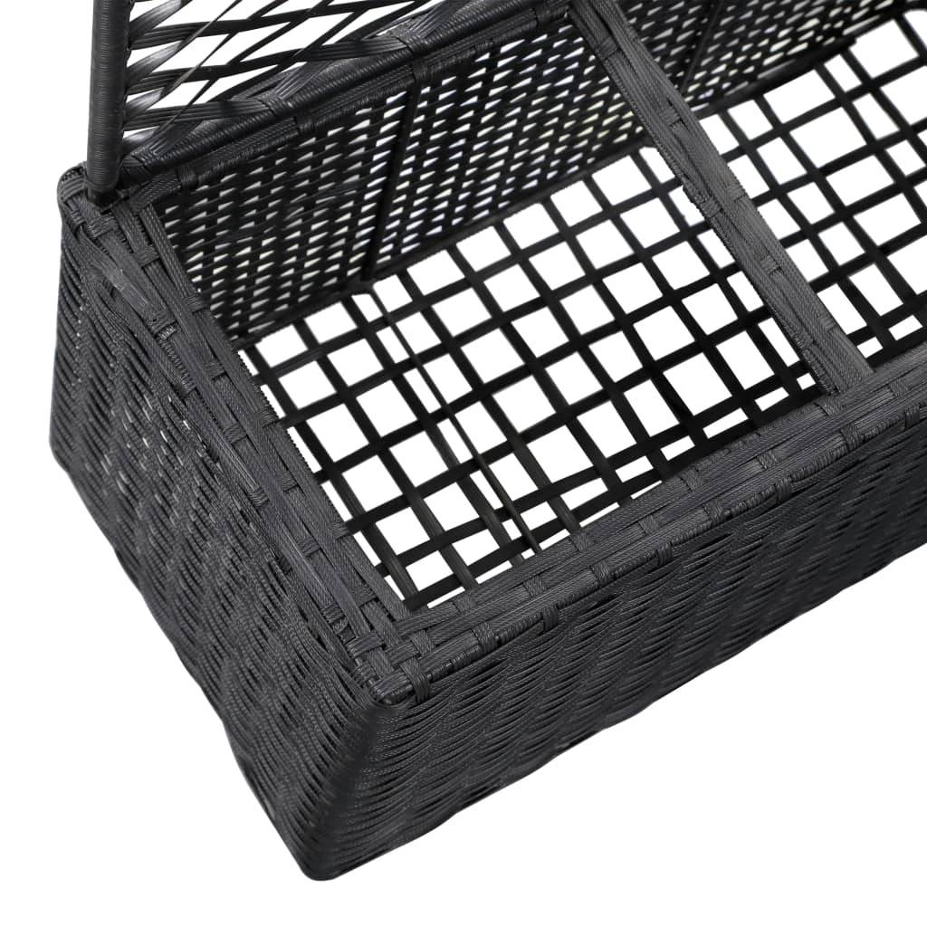 Maison Chic - Jardinière - Bac à fleurs - Pot de fleurs en treillis 3 pots 83x30x130 cm résine tressée noir - Meuble Pro - Image 6