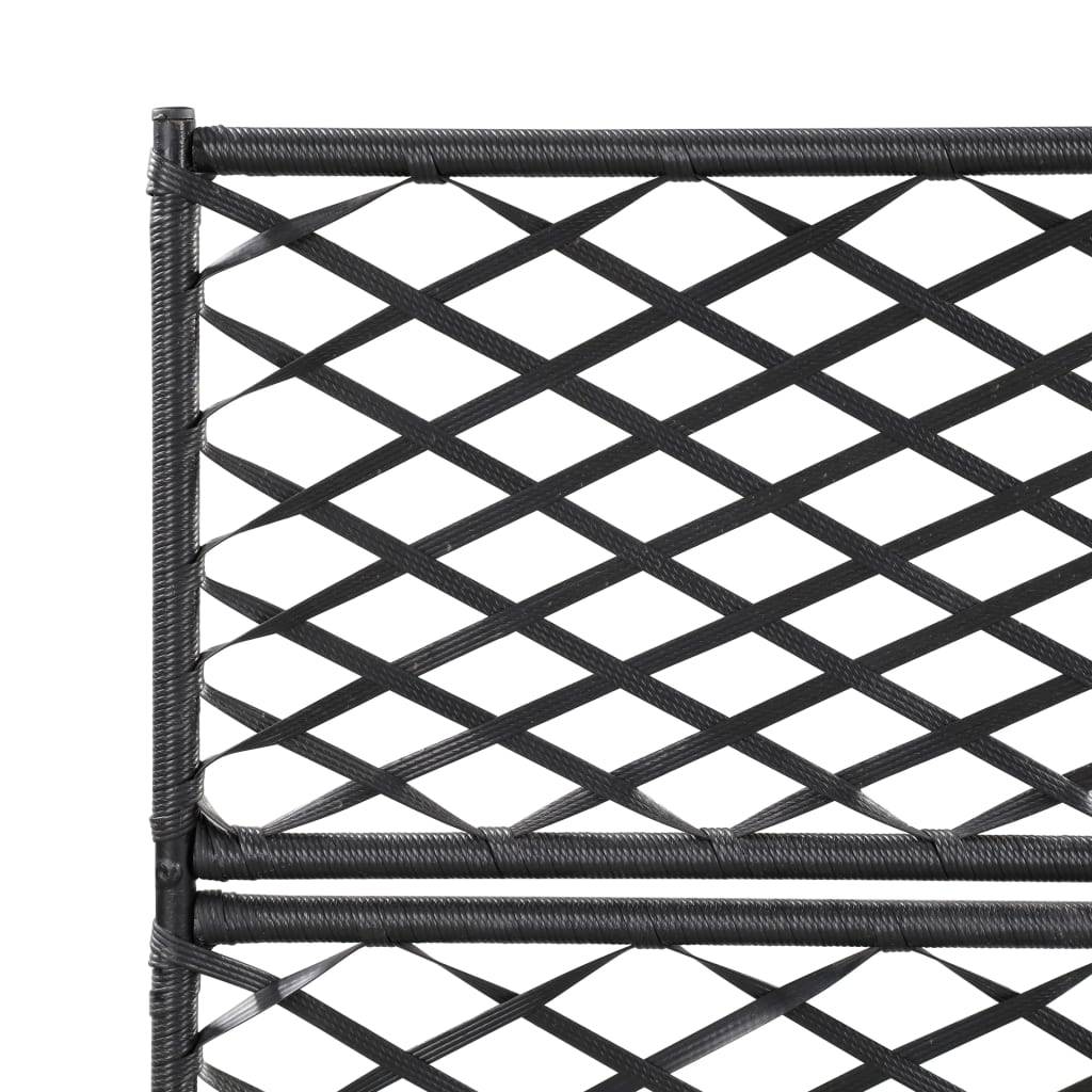Maison Chic - Jardinière - Bac à fleurs - Pot de fleurs en treillis 3 pots 83x30x130 cm résine tressée noir - Meuble Pro - Image 5