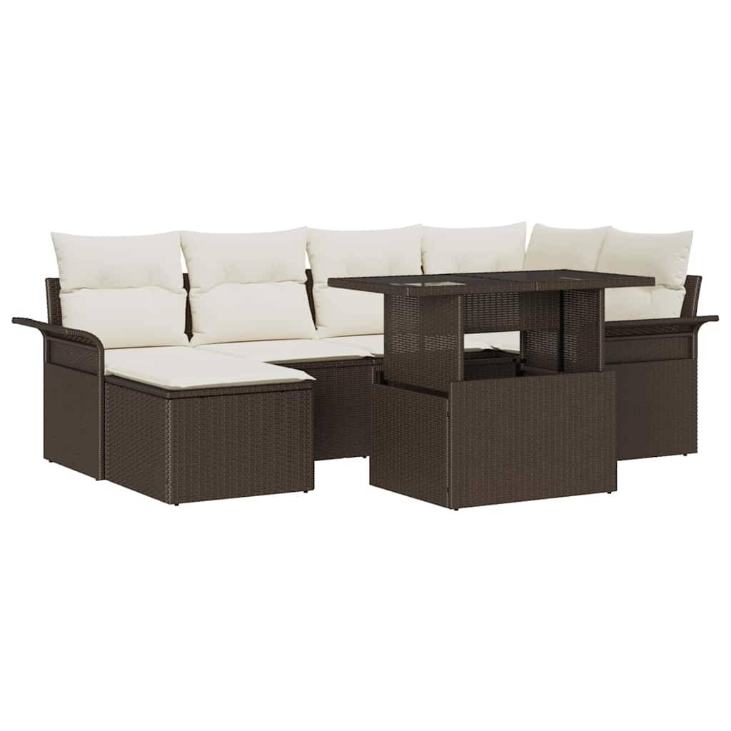 Vidaxl - Ensemble de canapé de jardin 7 pcs Marron Poly rotin vidaXL 3348314 - Image 2