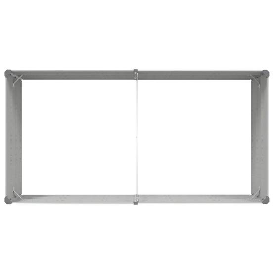 Helloshop26 - Jardinière rectangulaire moderne espace extérieur 195 x 100 x 45 cm en acier galvanisé gris clair - Image 4