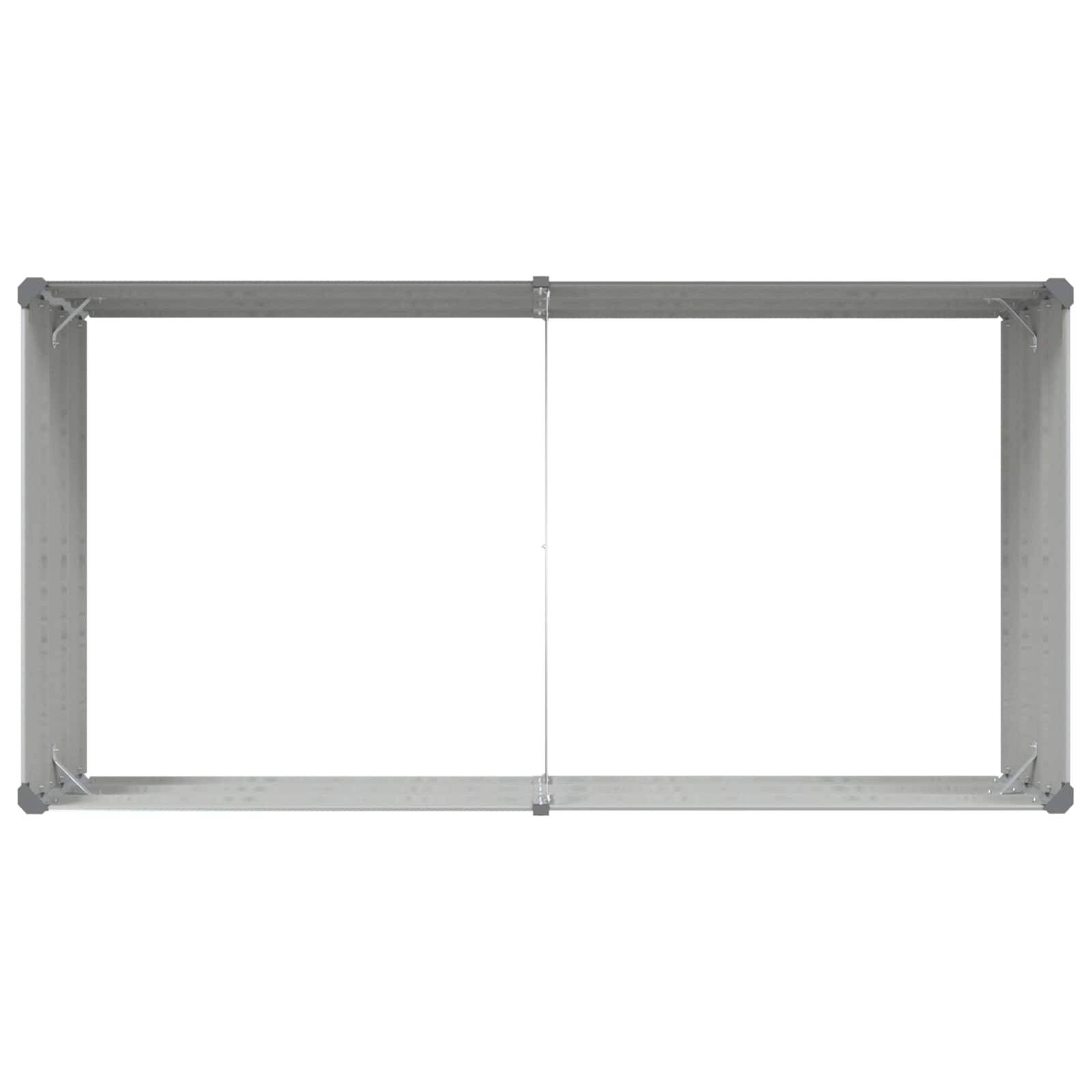 Helloshop26 - Jardinière rectangulaire moderne espace extérieur 195 x 100 x 45 cm en acier galvanisé gris clair - Image 4