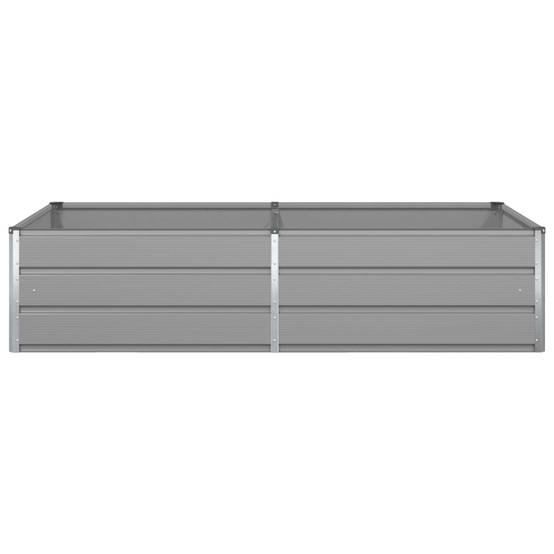 Helloshop26 - Jardinière rectangulaire moderne espace extérieur 195 x 100 x 45 cm en acier galvanisé gris clair - Image 2