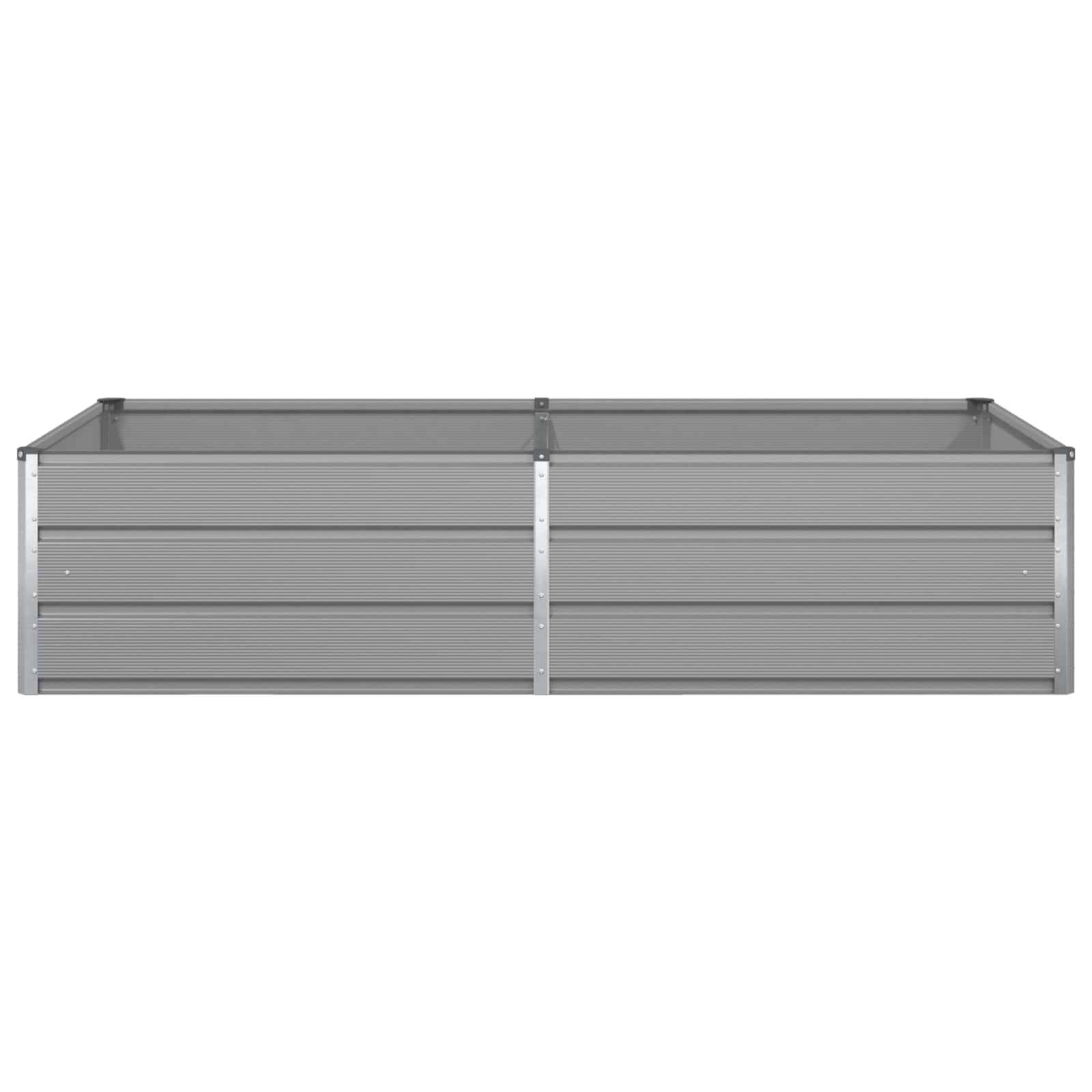 Helloshop26 - Jardinière rectangulaire moderne espace extérieur 195 x 100 x 45 cm en acier galvanisé gris clair - Image 2