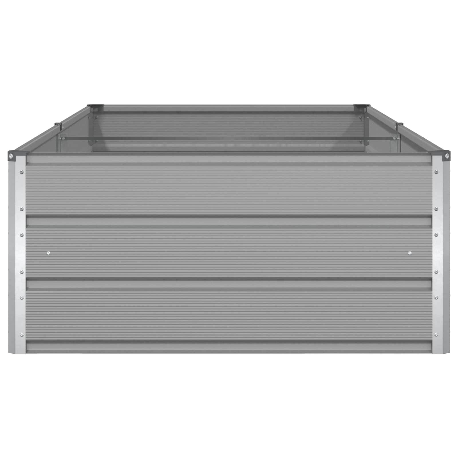 Helloshop26 - Jardinière rectangulaire moderne espace extérieur 195 x 100 x 45 cm en acier galvanisé gris clair - Image 3