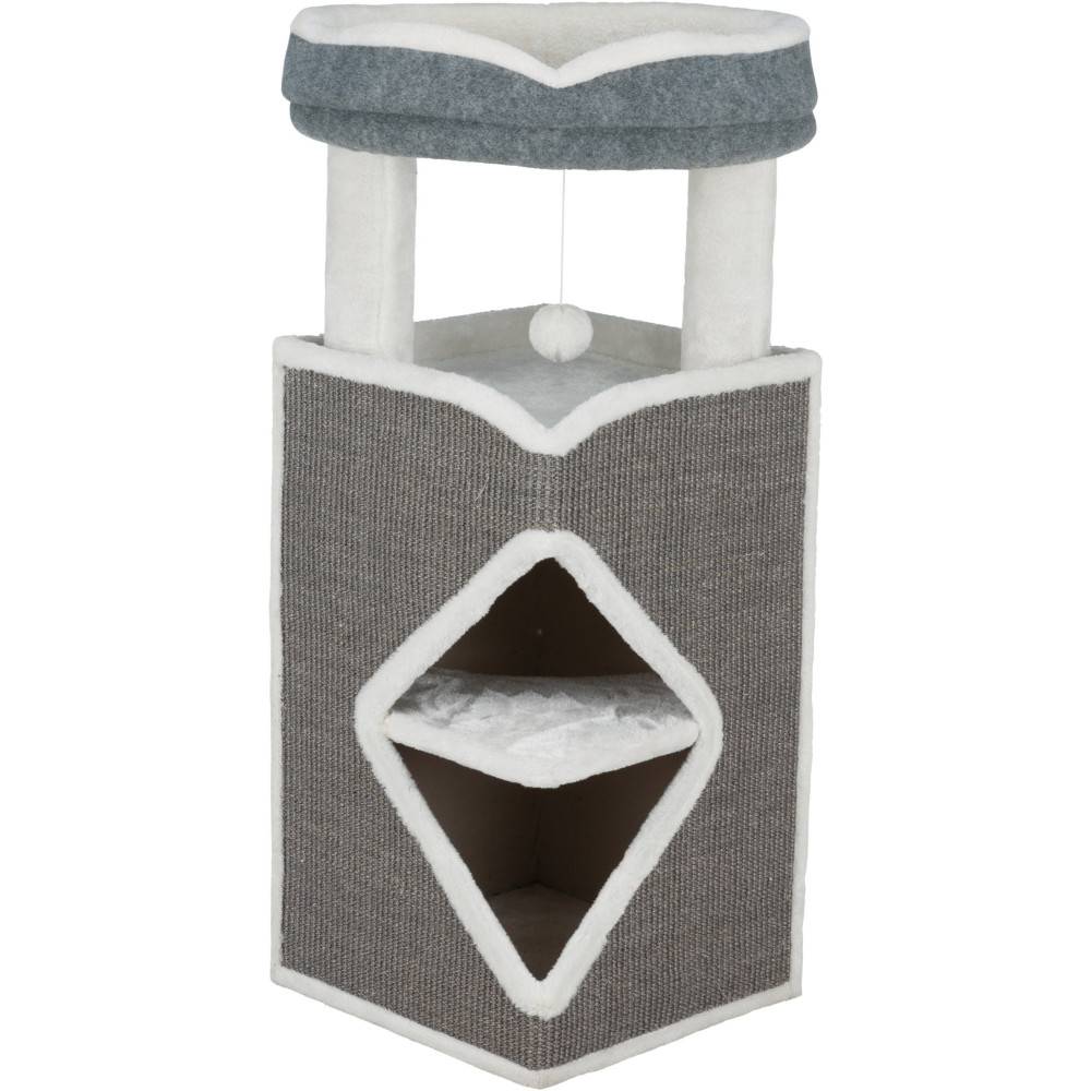 Trixie - Arbre à chat tour Arma 38 x 38 x hauteur 98 cm couleur gris et blanc - Image 3