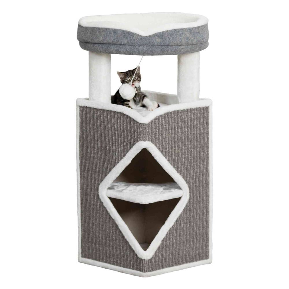 Trixie - Arbre à chat tour Arma 38 x 38 x hauteur 98 cm couleur gris et blanc - Image 1
