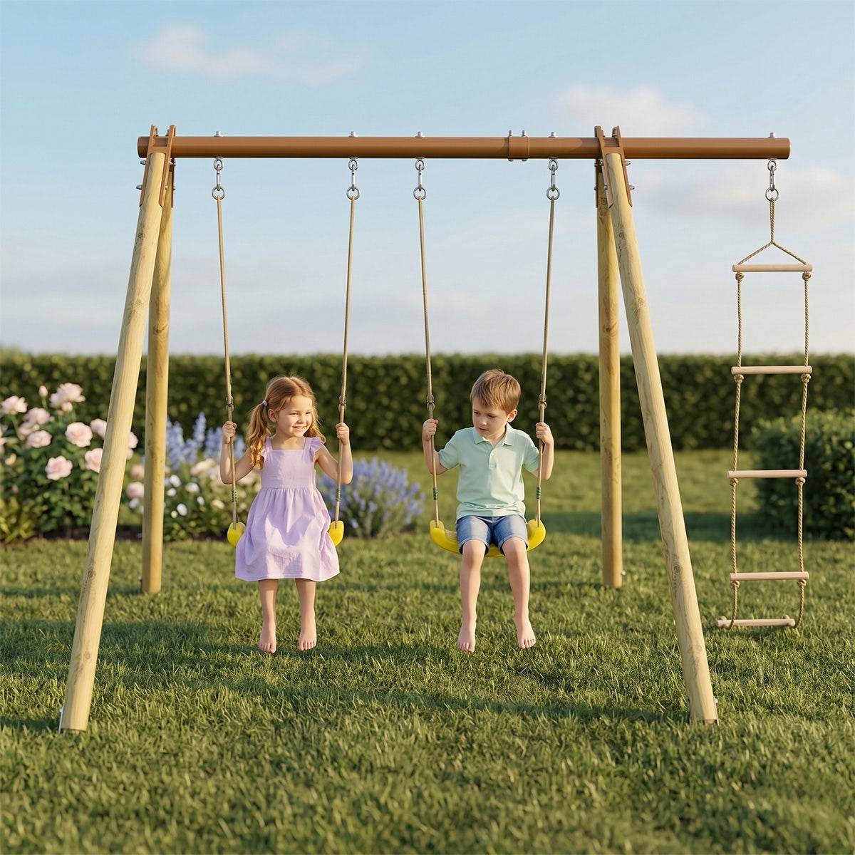 Portique bois poutre métal 1,90 m Techwood Premium PIKI - Image 2