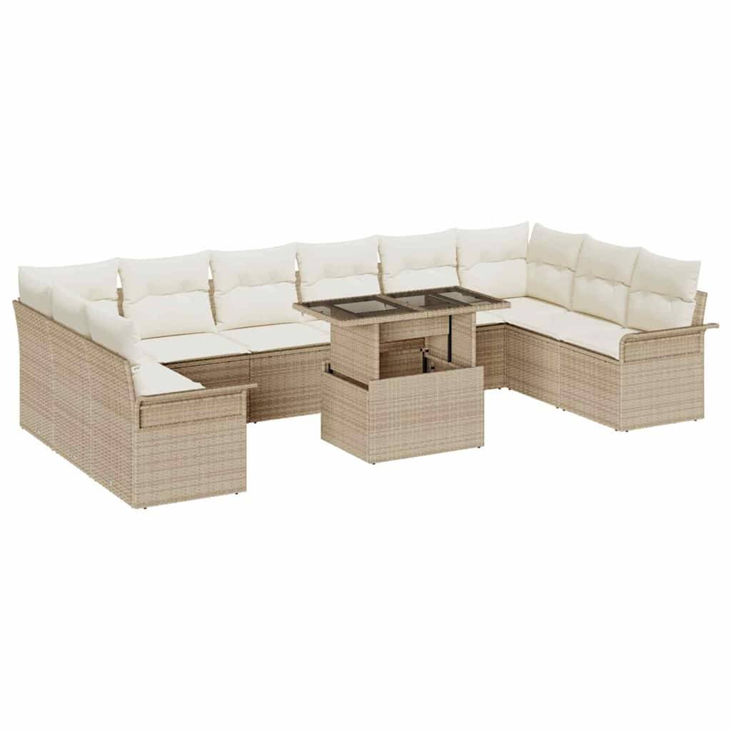 Vidaxl - Ensemble de canapé de jardin 11 pcs Beige Poly rotin vidaXL 3348357 - Image 2