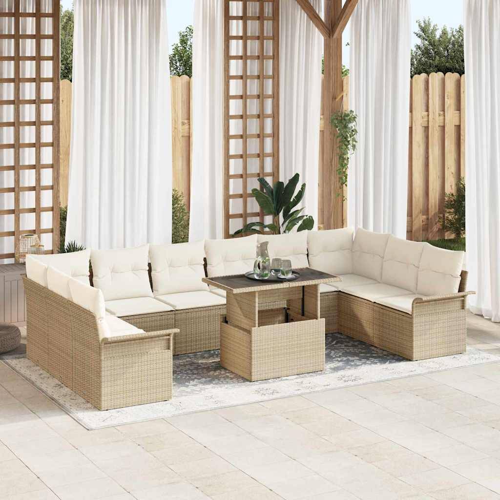 Vidaxl - Ensemble de canapé de jardin 11 pcs Beige Poly rotin vidaXL 3348357 - Image 1