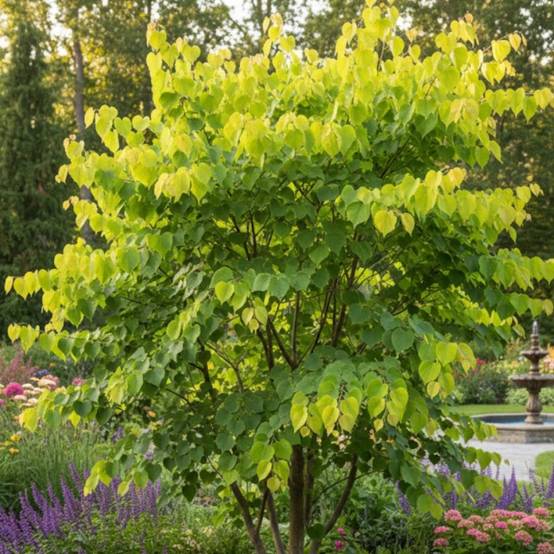 Cercis du Canada Hearts of Gold, Arbre de Judée, Gainier du Canada à fleurs Rose - feuillage Caduc - Pot de 15L - Baliveau- hauteur à maturité De 5,0 - Image 3