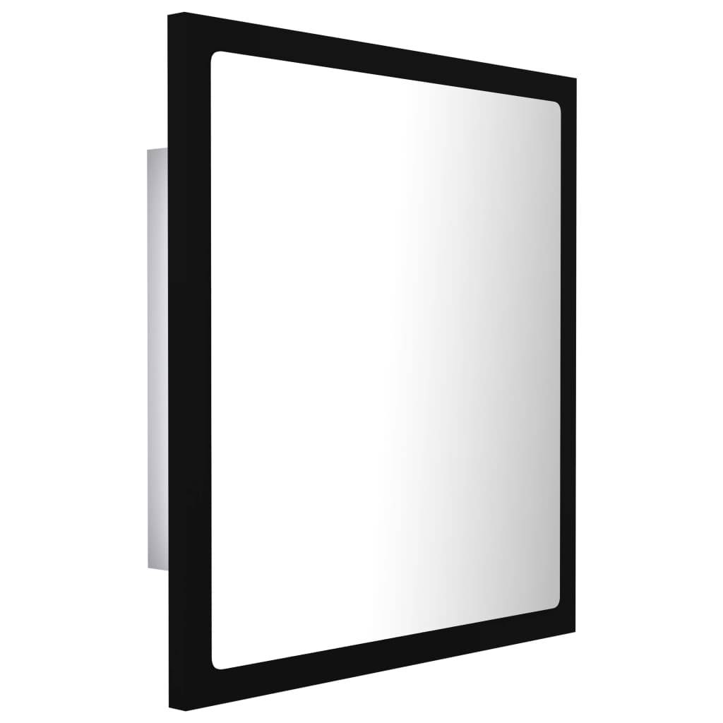 Miroir à led de salle de bain 40 x 8,5 x 37 cm acrylique noir - Image 1